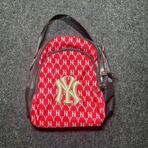 MLB New York Yankees Mini Pouch Women OS Red Monogram Zip Bag